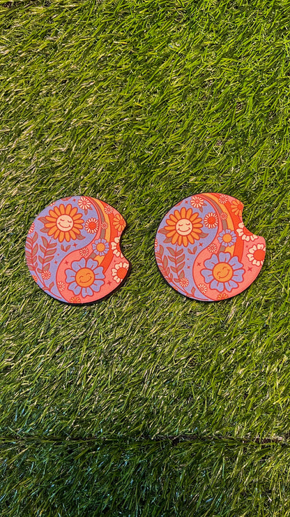 Groovy Daisy Car Coaster Set (2-Pack) Daisie Boutique