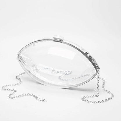 (PREORDER) Clear Gameday Football Shaped Crossbody Bag Daisie Boutique