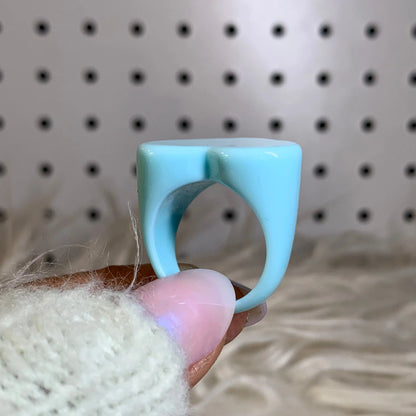 Colorful Chunky Heart Ring Daisie Boutique