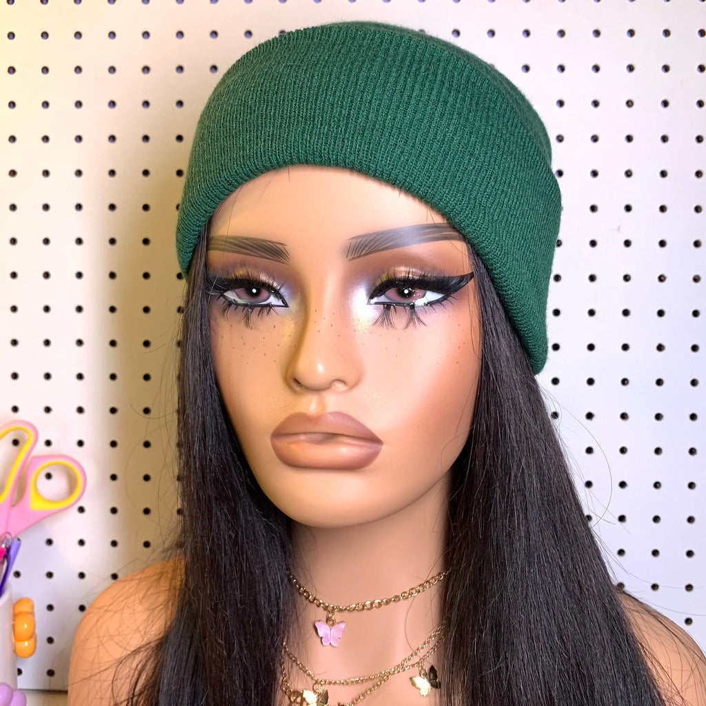Basic B*tch Beanie - Forest Green - Daisie Boutique