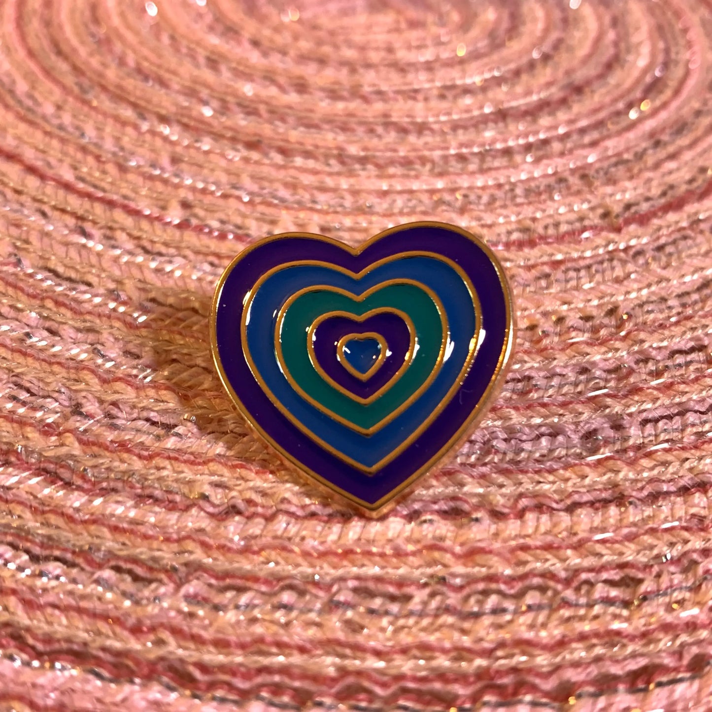 Rainbow Gradient Heart Enamel Pin - Blue - Daisie Boutique