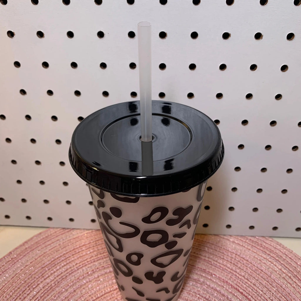 Leopard 24 oz. Venti Cold Cup - Daisie Boutique