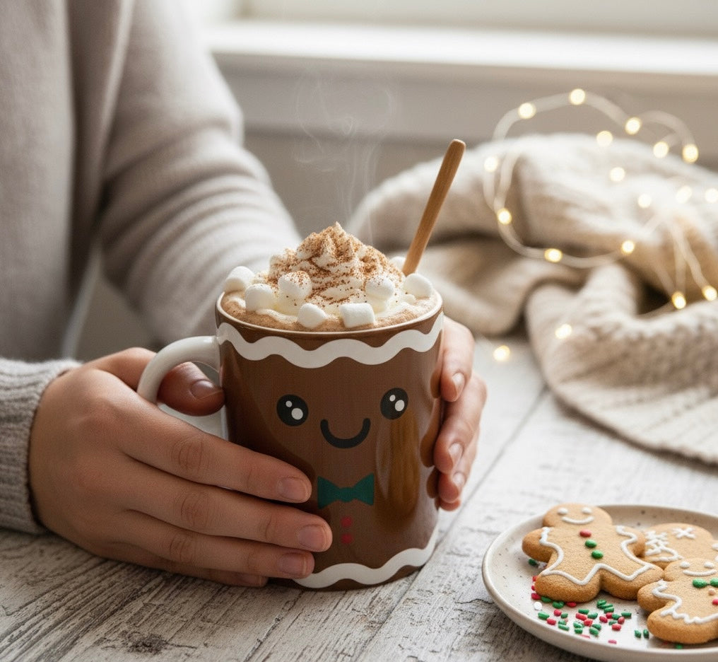 Cutie Gingerbread Man Ceramic Mug Daisie Boutique