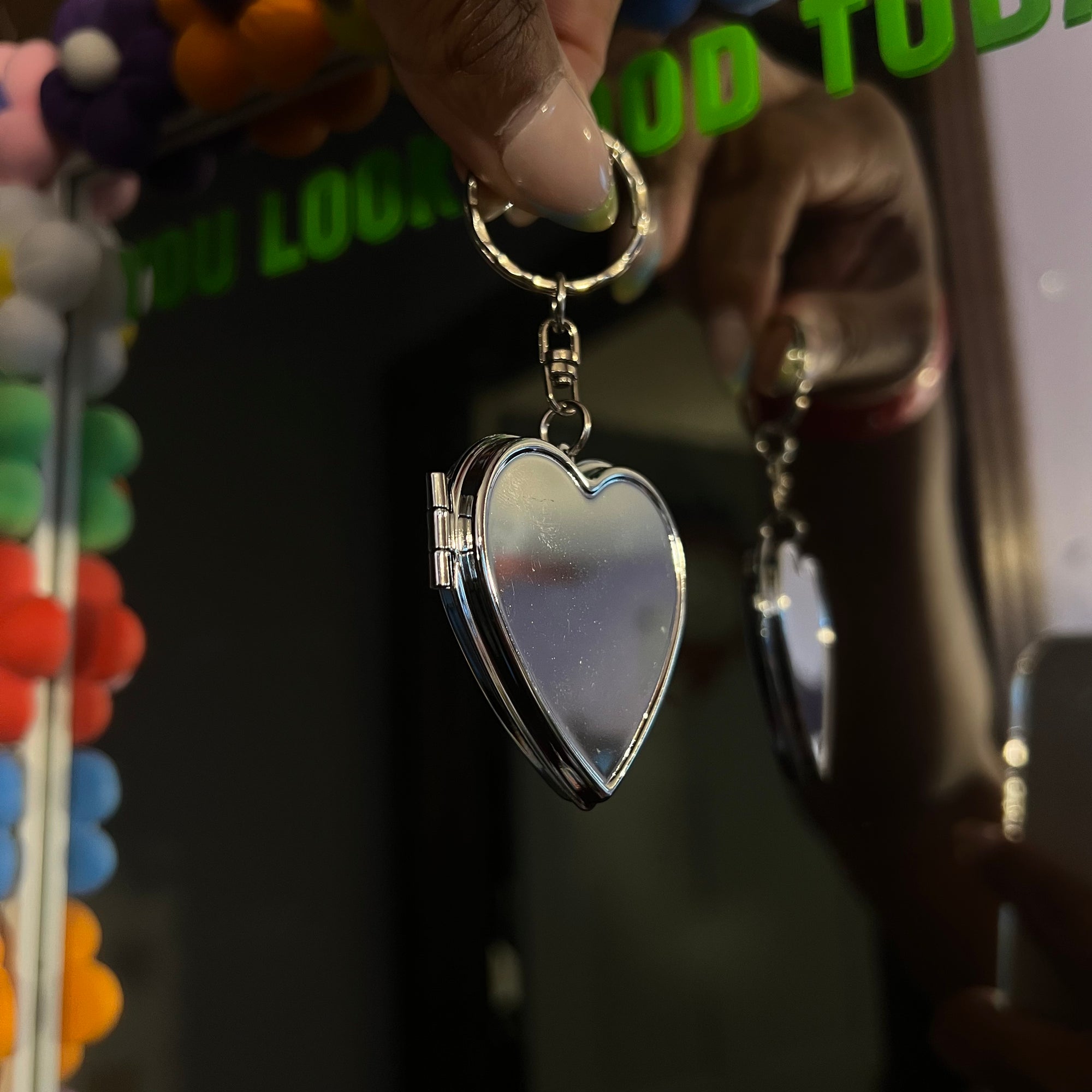 Mini Heart Mirror Keychain and Bag Charm Daisie Boutique