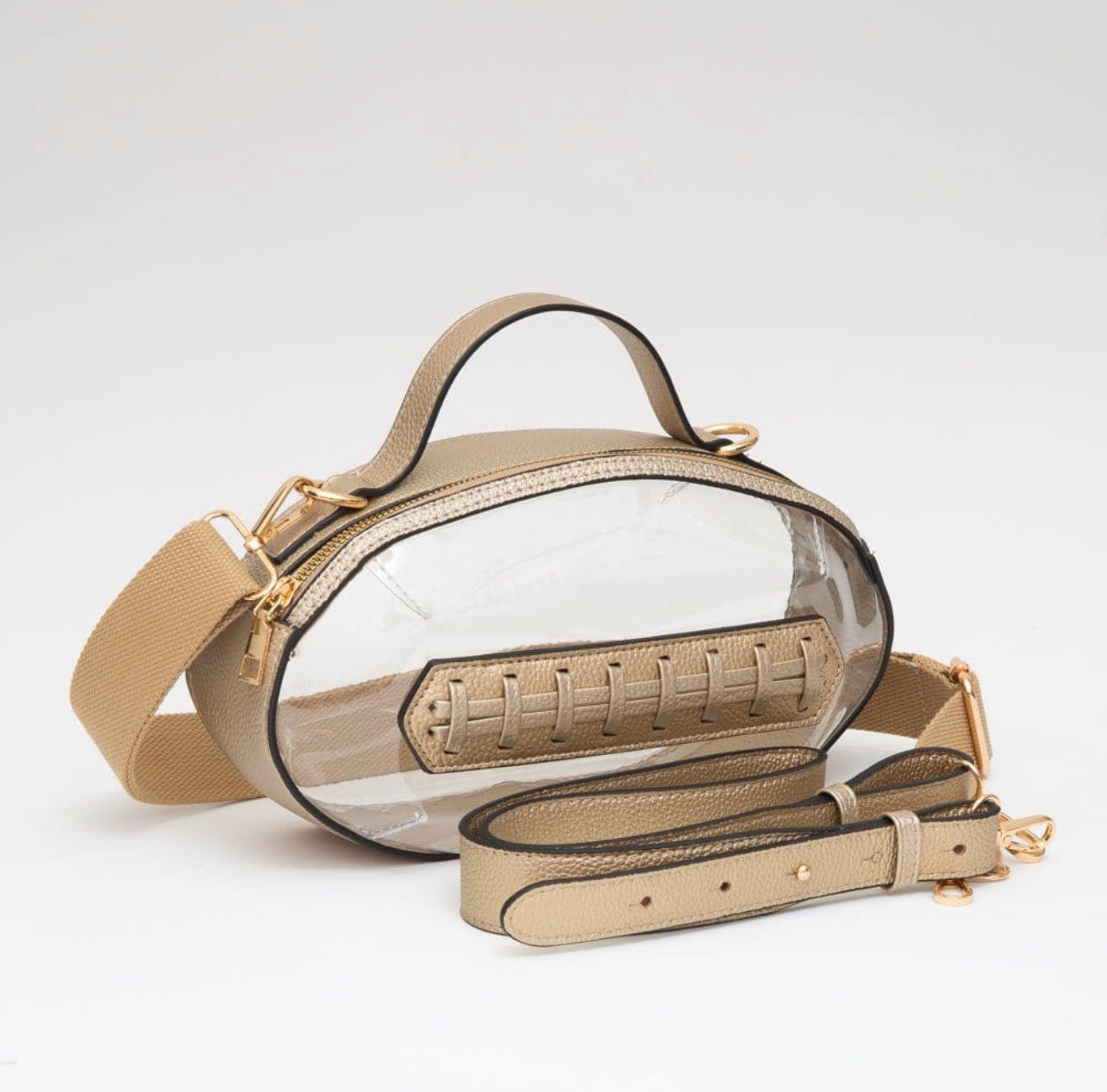 Clear Gameday Football Shaped Crossbody Bag Daisie Boutique