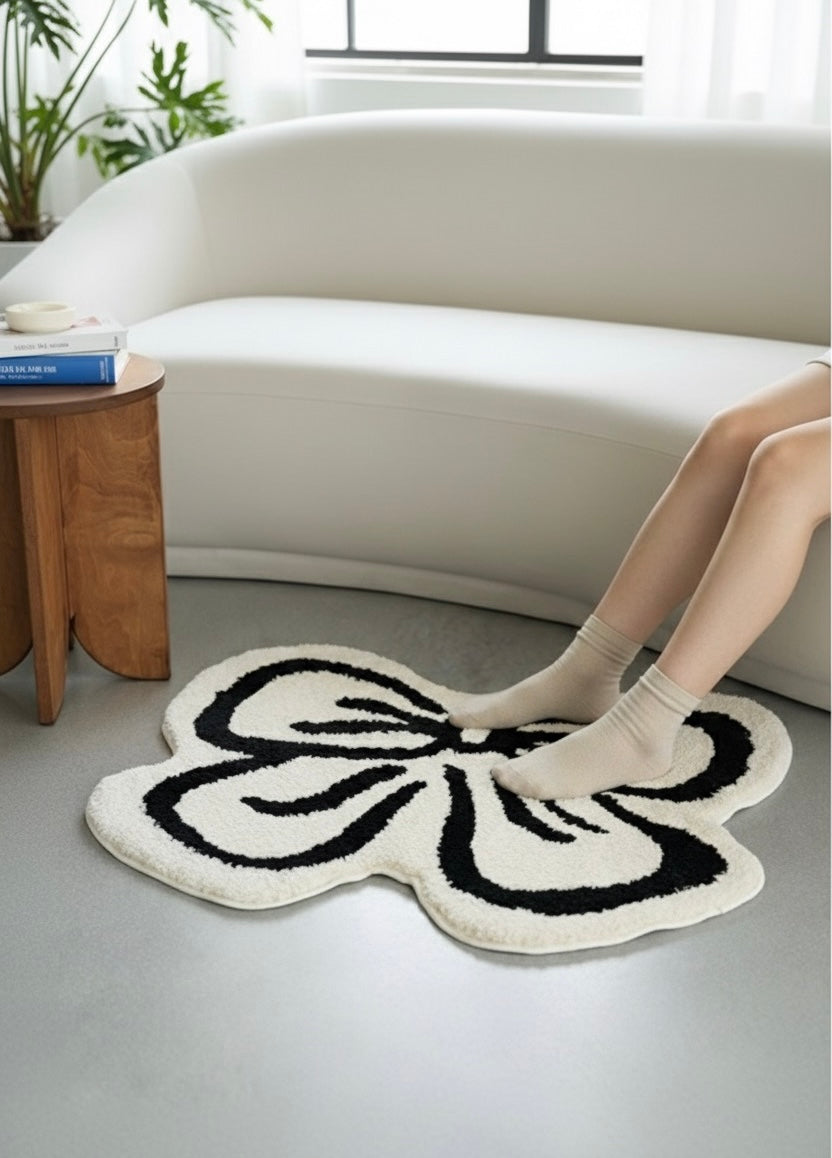 Coquette Bow Accent Rug - white Daisie