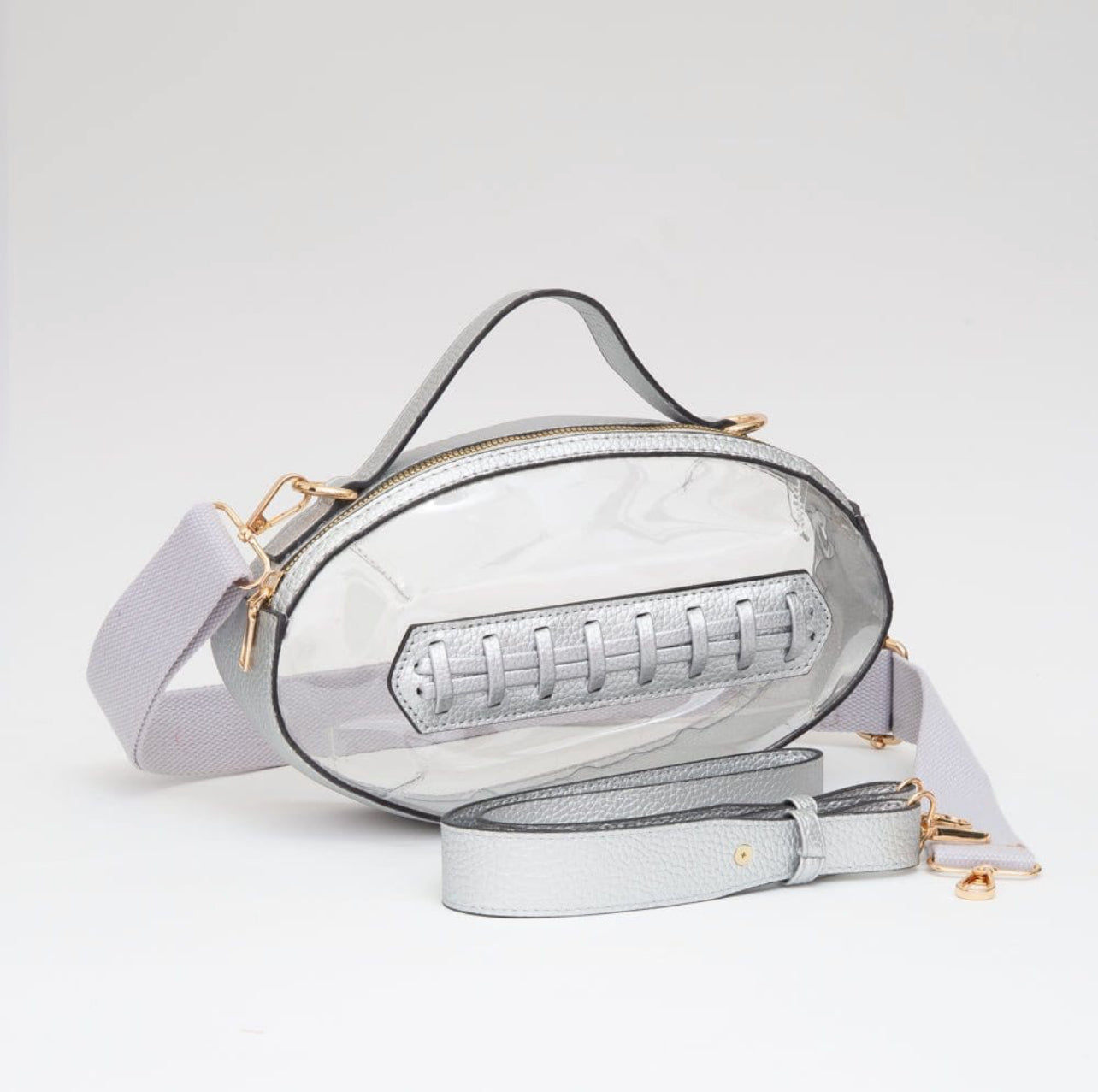 Clear Gameday Football Shaped Crossbody Bag Daisie Boutique