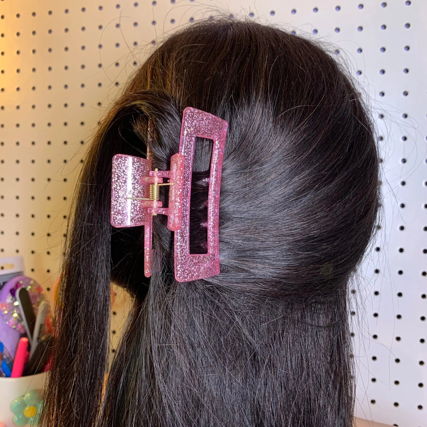 Hair Claw Clip - Pink Sparkle - Daisie Boutique