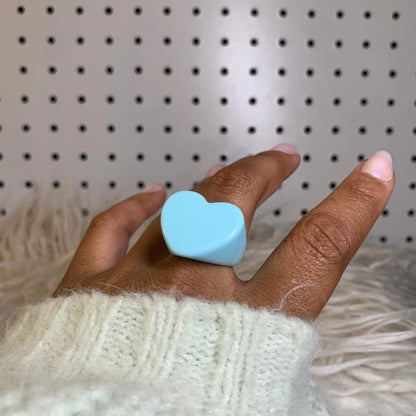 Colorful Chunky Heart Ring Daisie Boutique