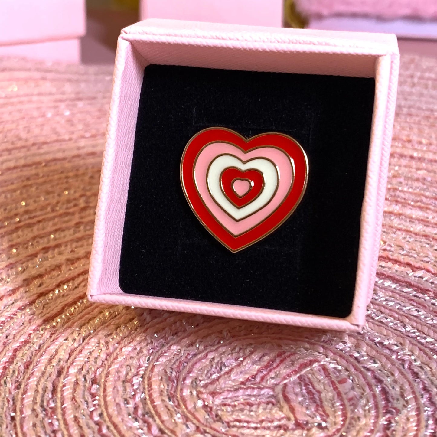 Rainbow Gradient Heart Pin - Red - Daisie Boutique