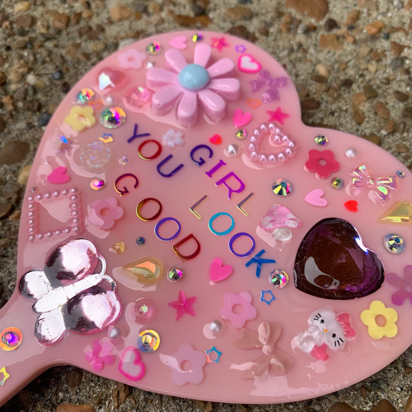 Junk Charm Mirror - Heart Shaped Compact Mirror Daisie Boutique