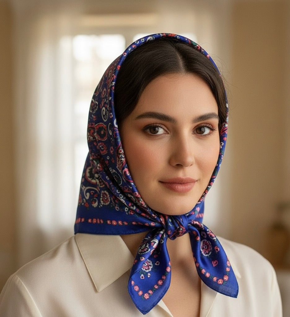 Paisley Print 35in Head or Neck Scarf Daisie Boutique