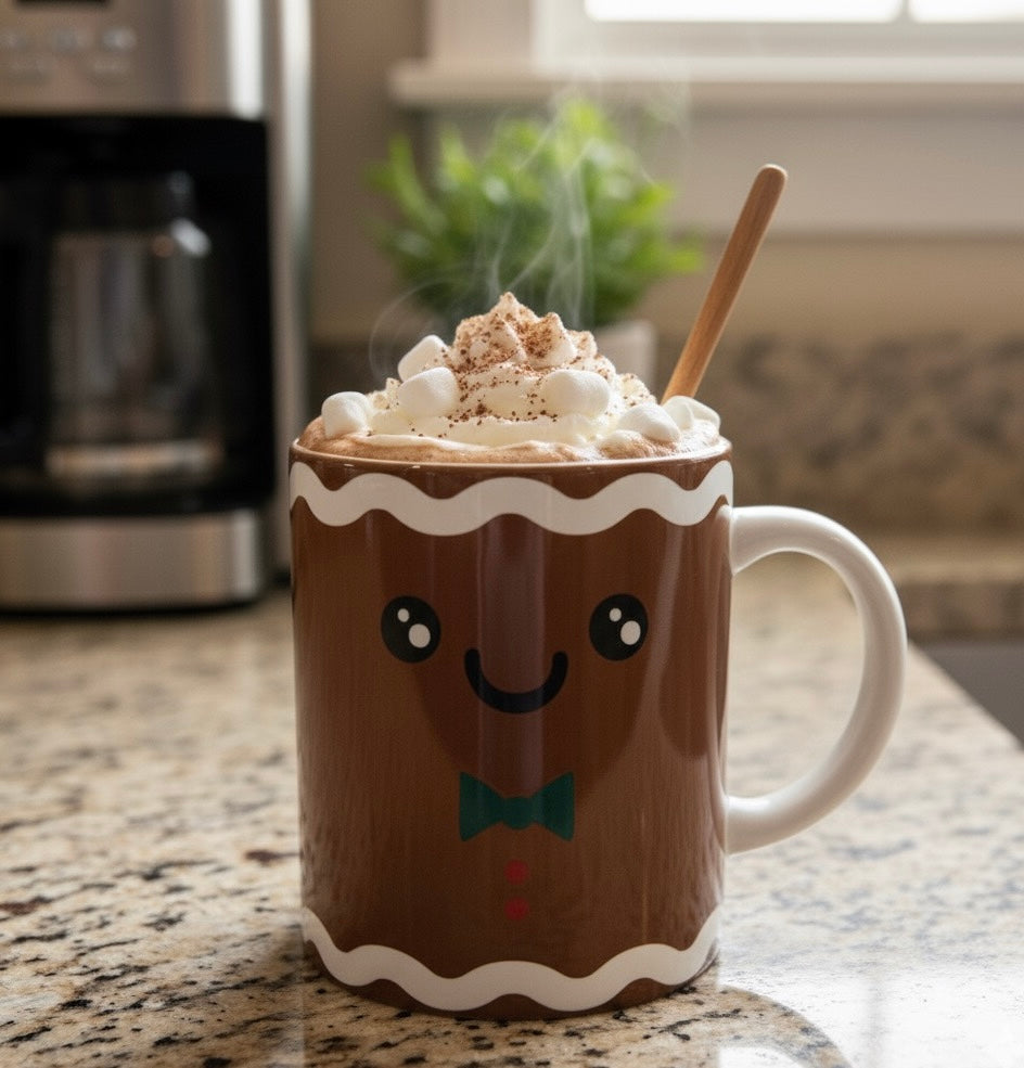 Cutie Gingerbread Man Ceramic Mug Daisie Boutique