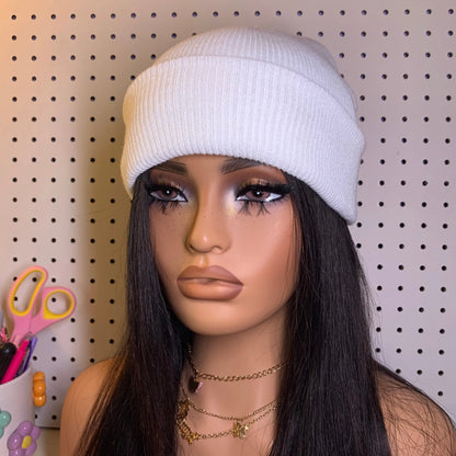 Basic B*tch Beanie - White - Daisie Boutique