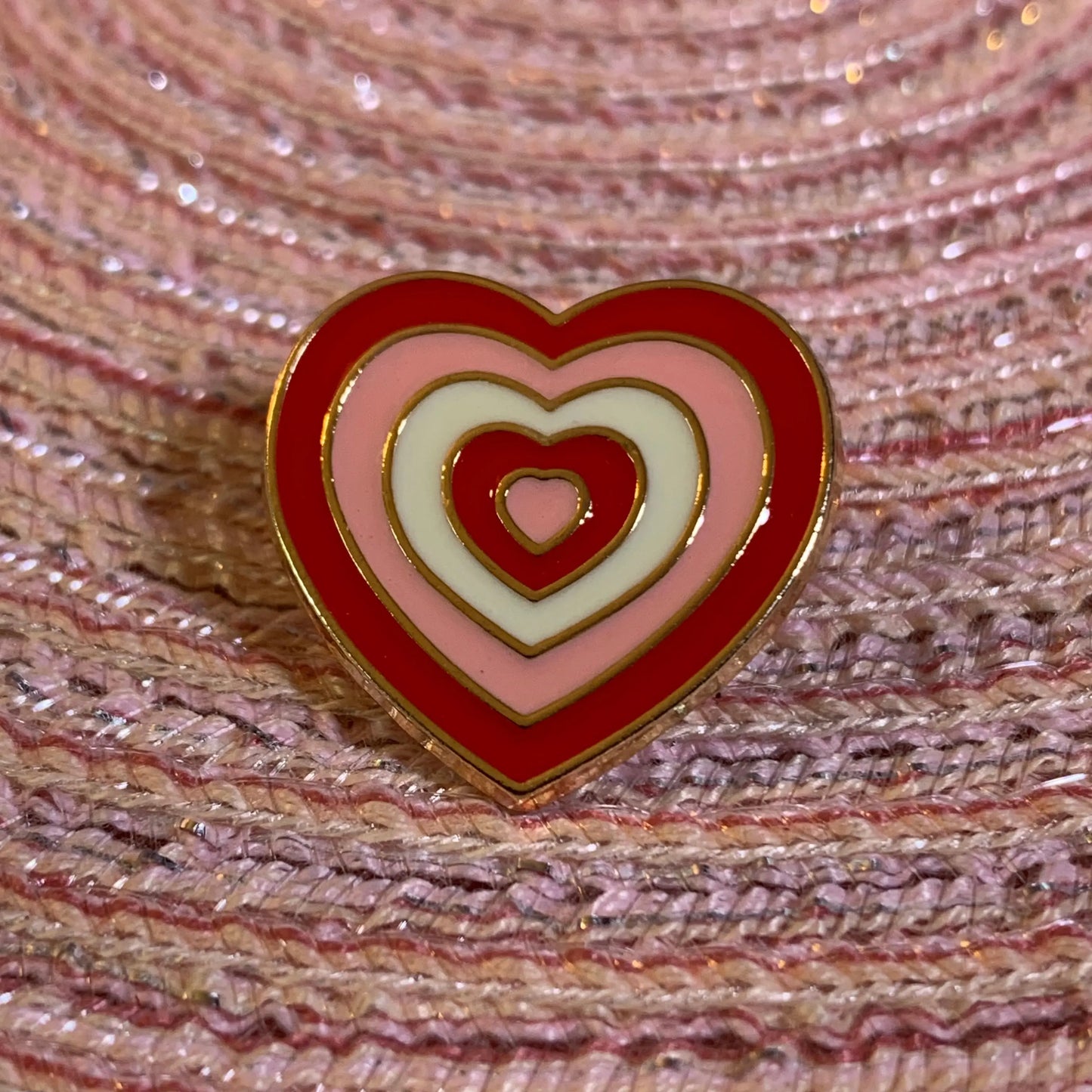 Rainbow Gradient Heart Pin - Red - Daisie Boutique