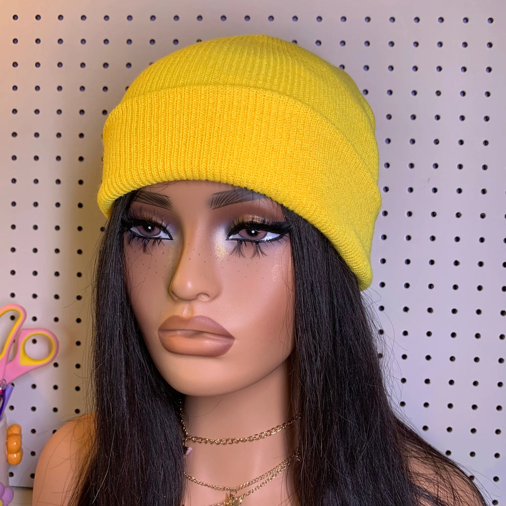 Basic B*tch Beanie - Yellow - Daisie Boutique