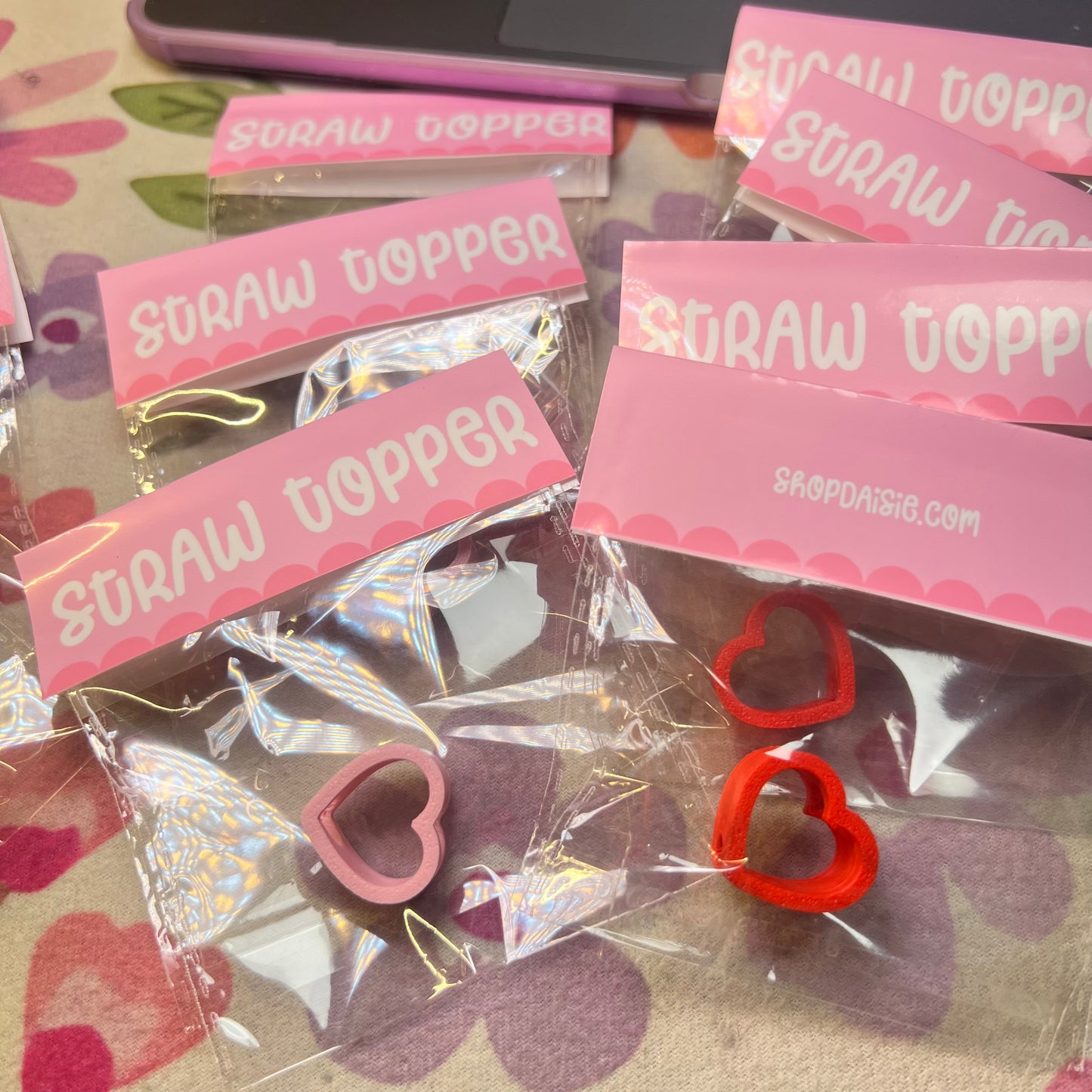 Cutie Heart Shaped Straw Topper