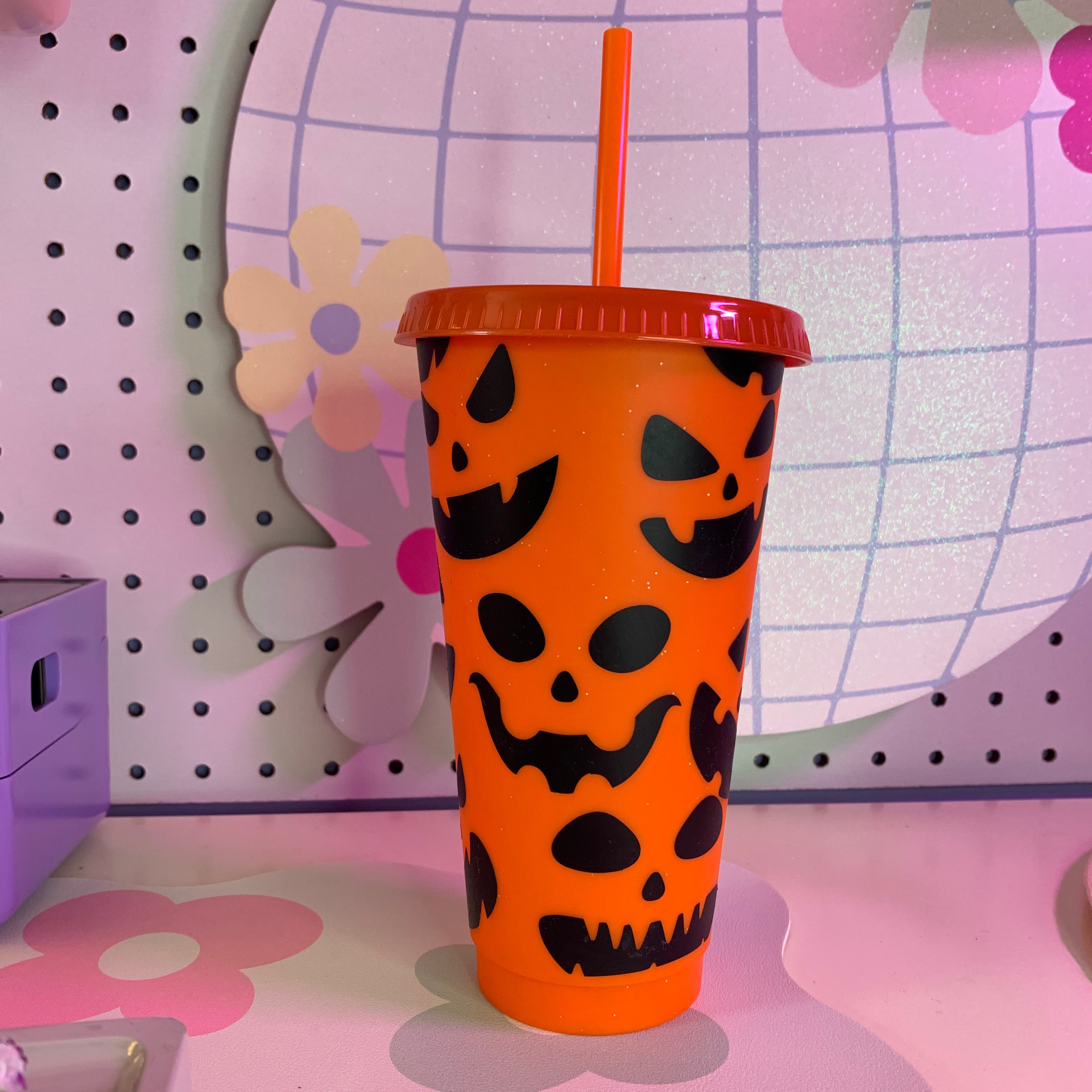Jack-o-lantern Pumpkin 24 Oz. Cold Cup Daisie Boutique