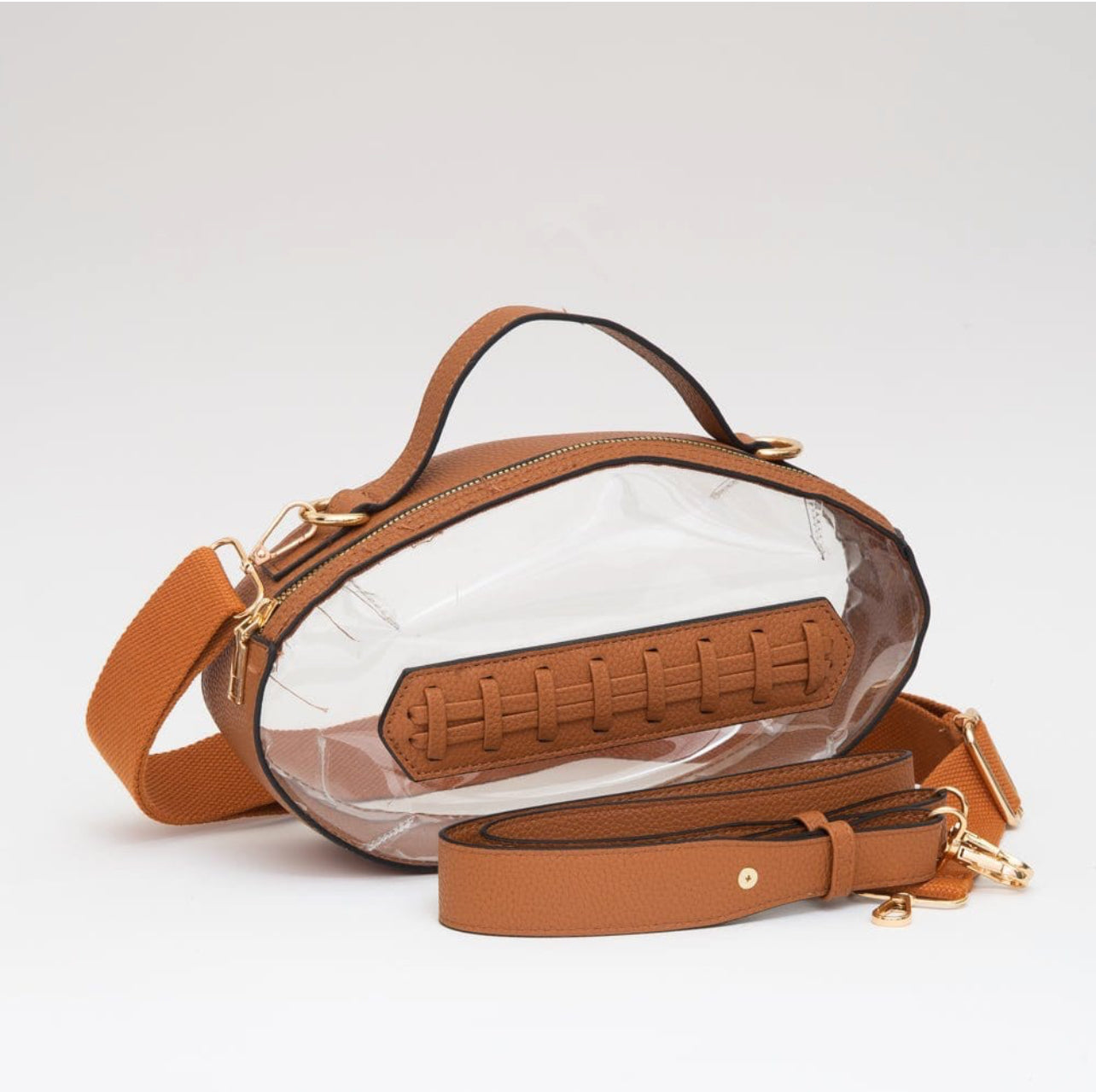 Clear Gameday Football Shaped Crossbody Bag Daisie Boutique
