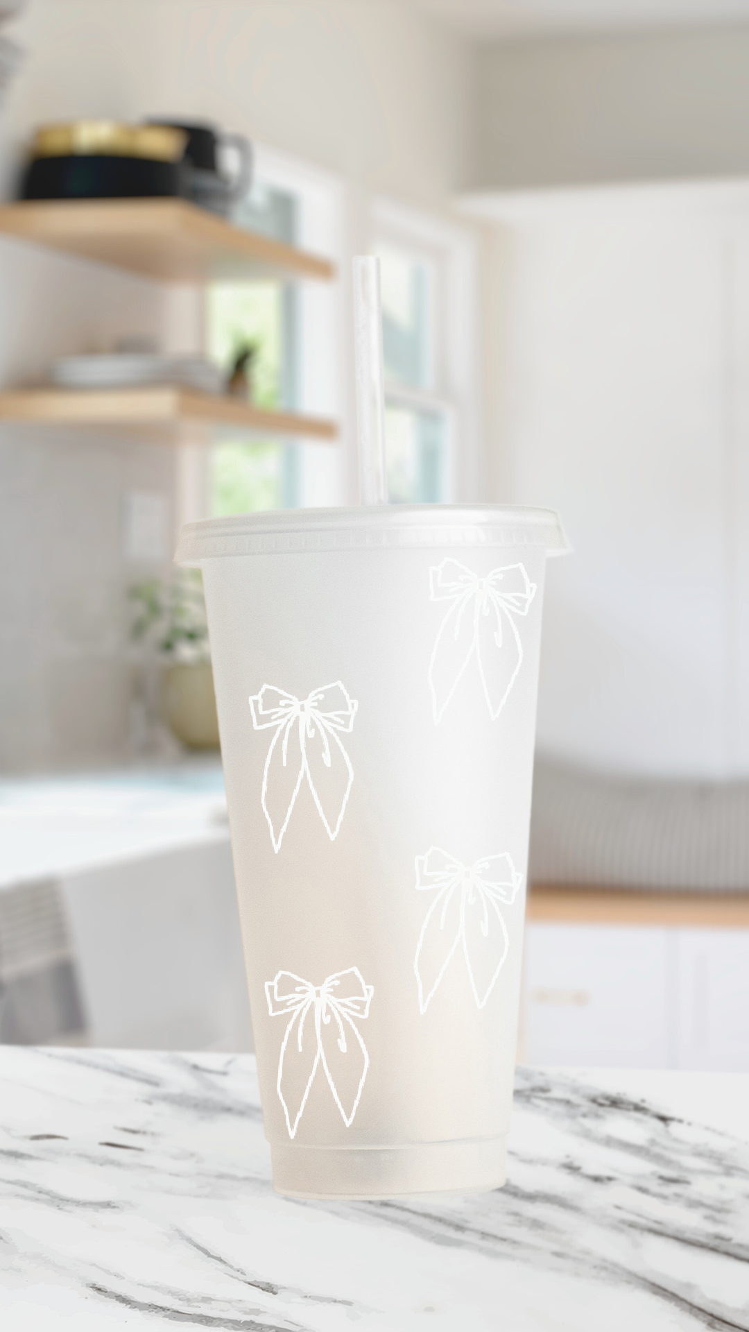 Cutie Double Bow - 24 Ounce Cold Cup Daisie Boutique