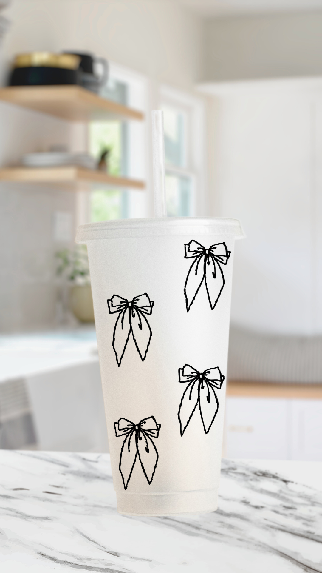 Cutie Double Bow - 24 Ounce Cold Cup Daisie Boutique