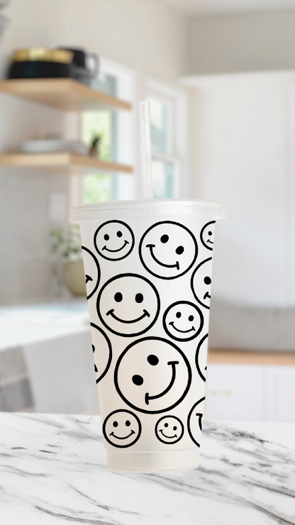 Smiley Face - 24 Ounce Dopamine Cold Cup Daisie Boutique