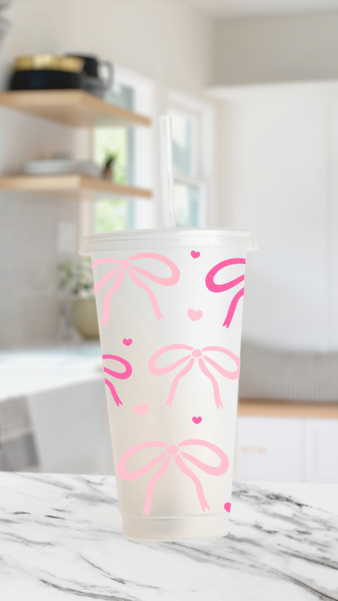 Cutie Bows N Hearts - 24 Ounce Cold Cup Daisie Boutique
