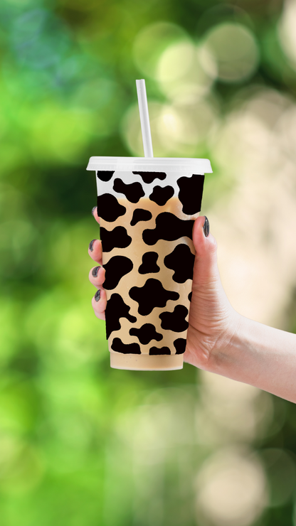 Cow Print - 24 Ounce Animal Print Cold Cup Daisie Boutique