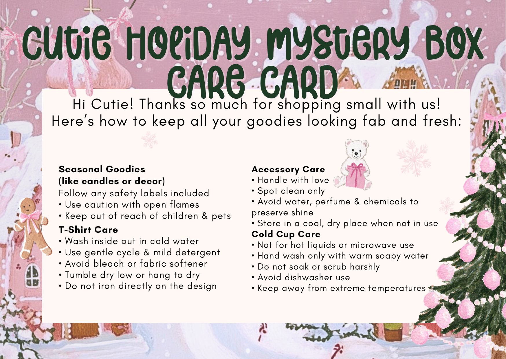 Cozy Christmas Cutie Box- 1 TShirt + 3 Festive items Inside! Daisie Boutique