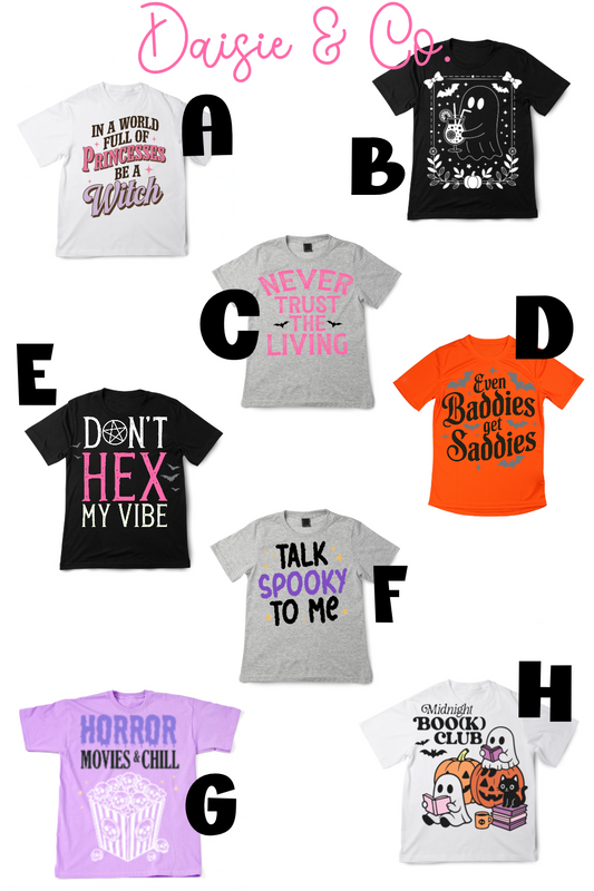 Spooky Season Graphic Glitter Tees