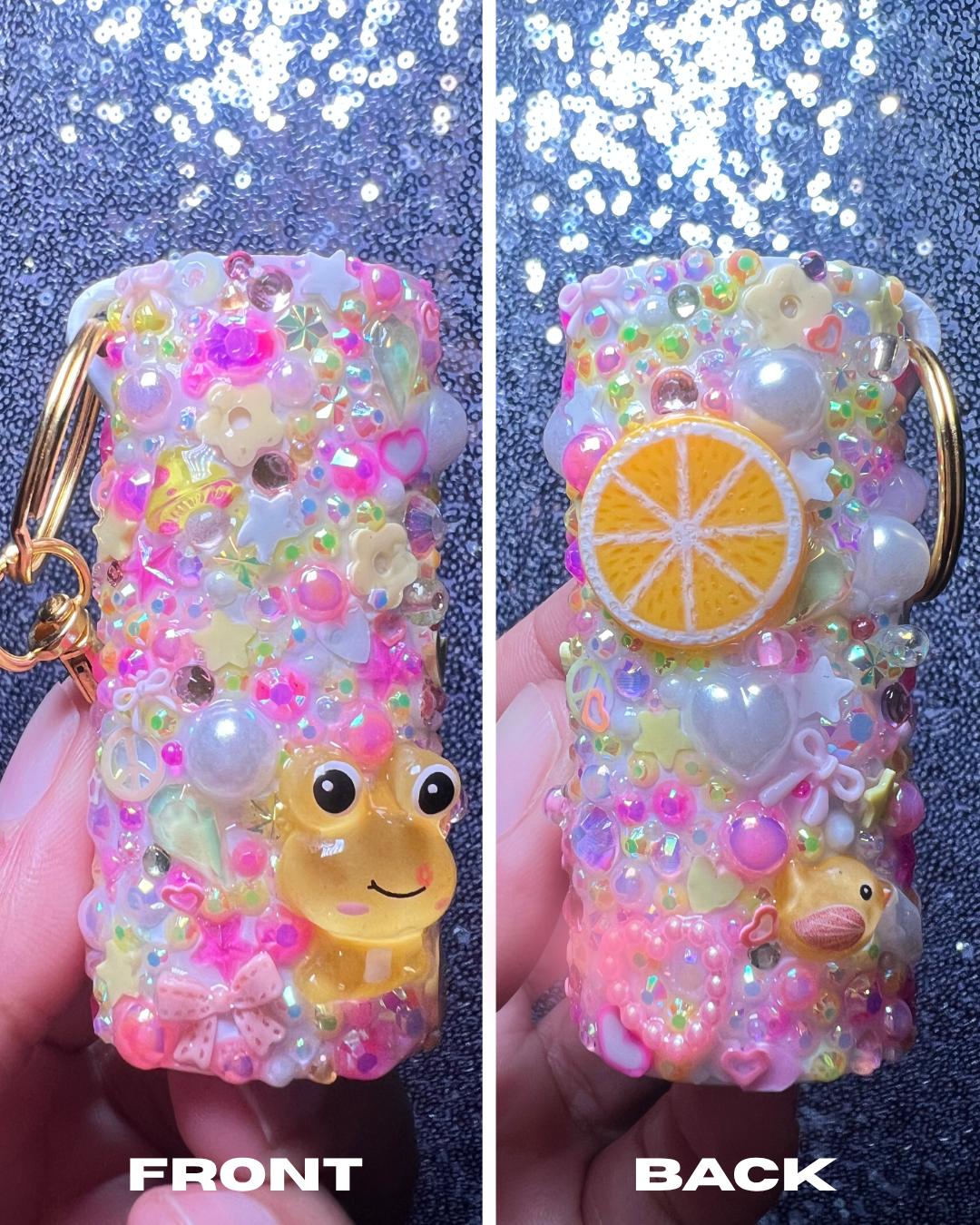 Bling Charm Lighter Case |Aesthetic Junk Charm Keychain Holder for Round Bic Lighters