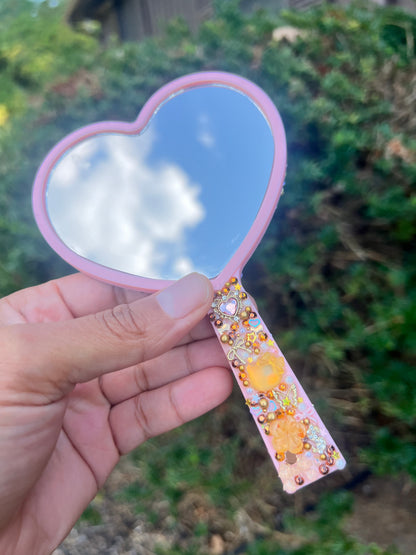 Junk Charm Mirror — Handmade Heart Shaped Handheld Mirror | Daisie & Co.