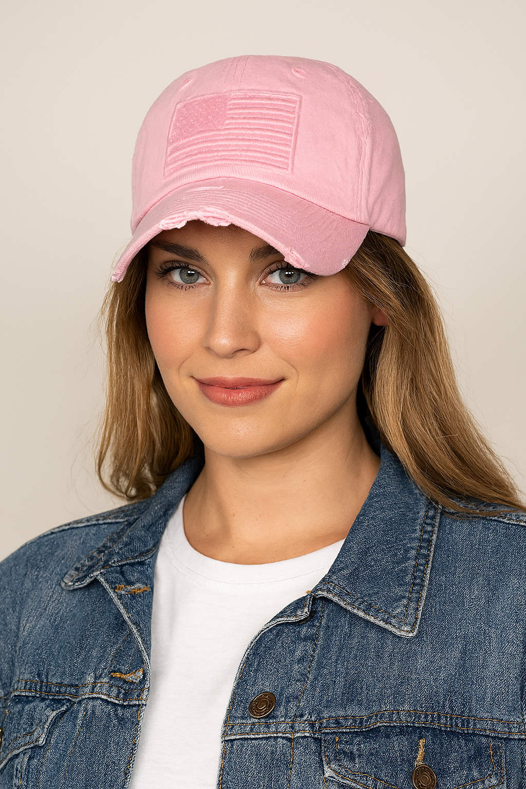 Pink American Flag Vintage Distressed Baseball Cap – Cute, Comfy & All-American Daisie Boutique