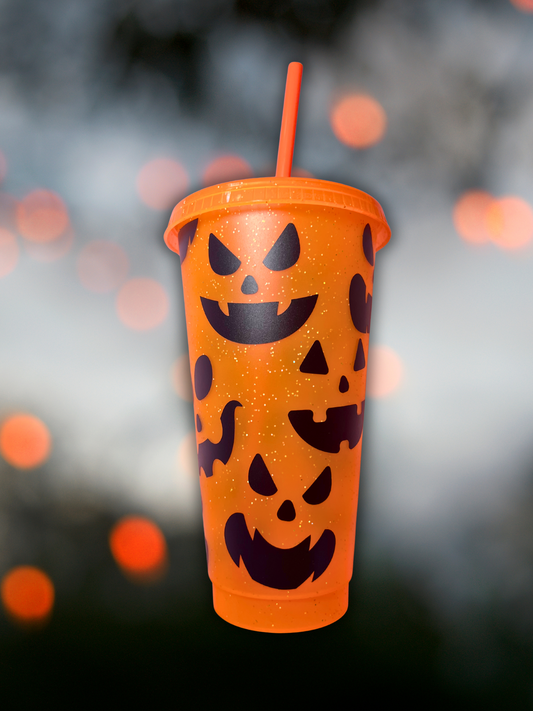 Jack-o-lantern Pumpkin 24 Oz. Cold Cup Daisie Boutique