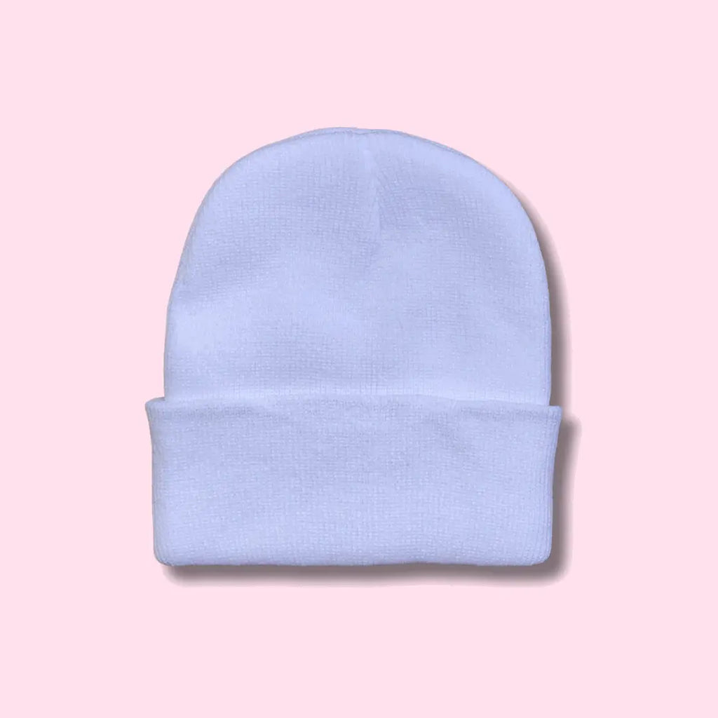 White Basic B*tch Beanie Daisie Boutique