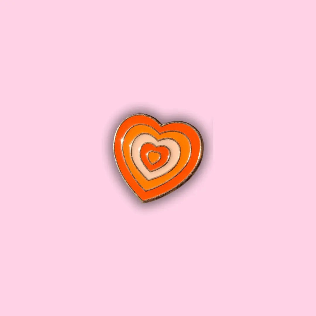 Orange Gradient Heart Pin Daisie Boutique