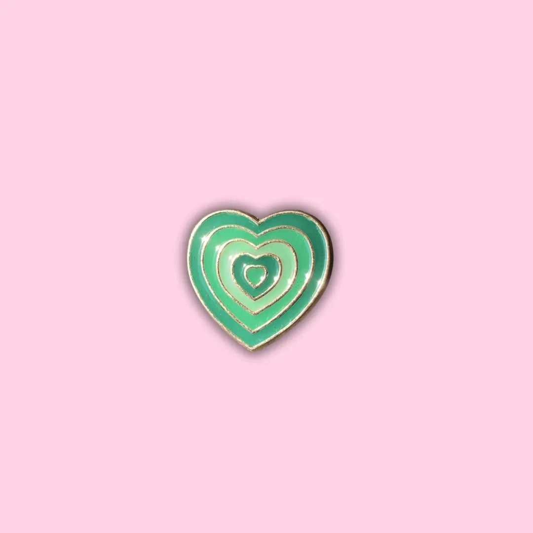 Green Gradient Heart Pin Daisie Boutique