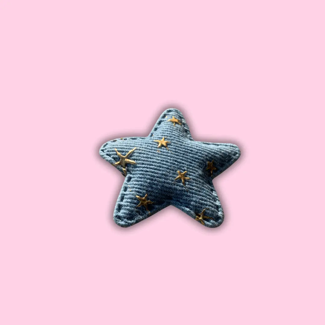 Denim & Gold Star Hair Clip Daisie Boutique