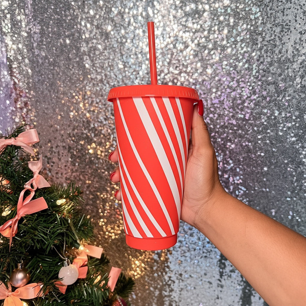 Holiday Candy Cane - 24 Ounce Cold Cup Daisie Boutique