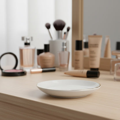 Dainty Gold Trim Jewelry Trinket Tray Daisie Boutique