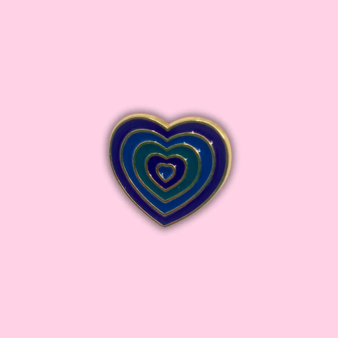 Blue Gradient Heart Pin Daisie Boutique