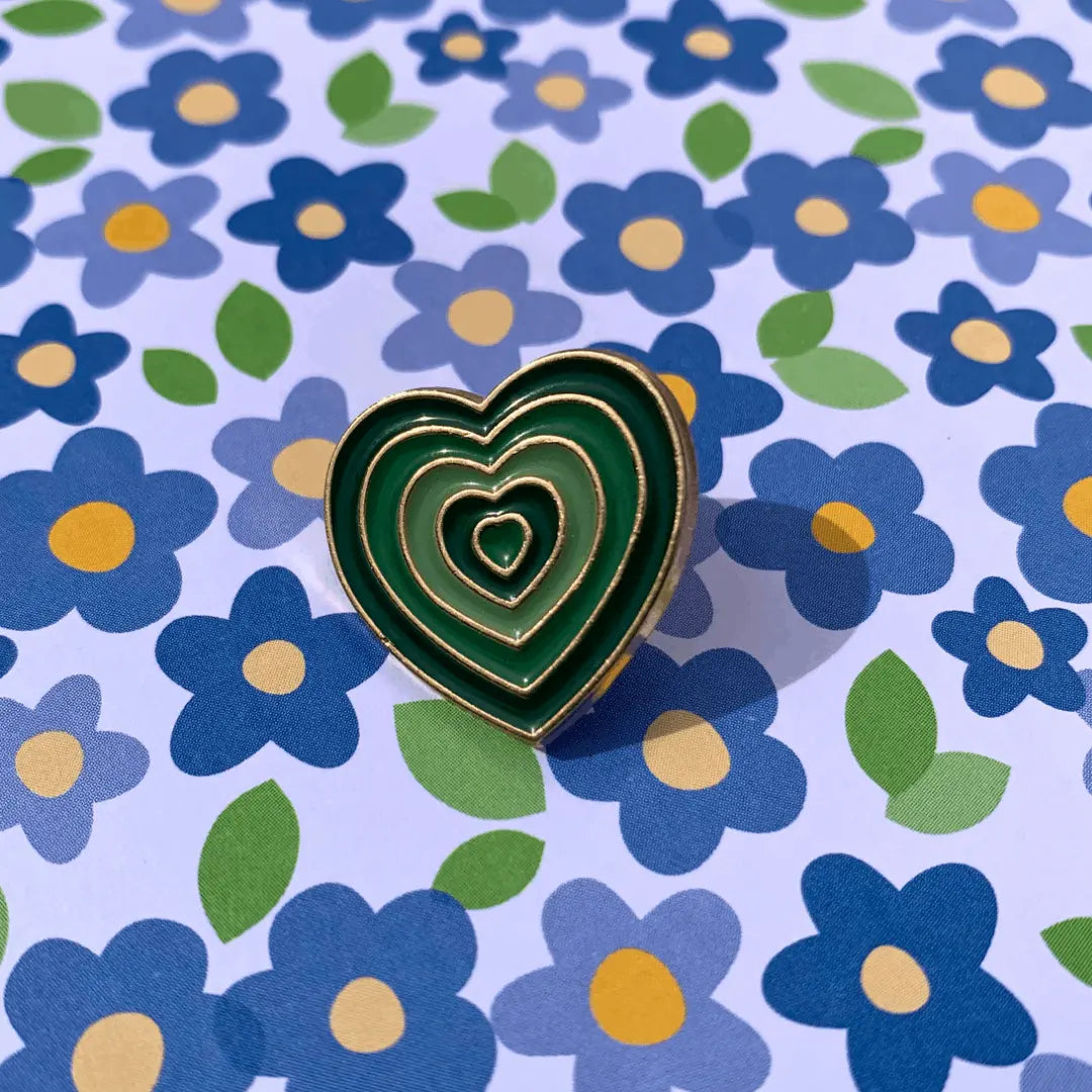 Green Gradient Heart Pin Daisie Boutique