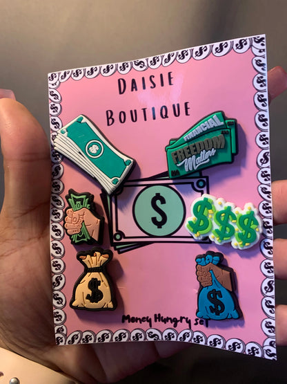 Shoe Charm Set - Money Hungry (6 Pieces) Daisie Boutique
