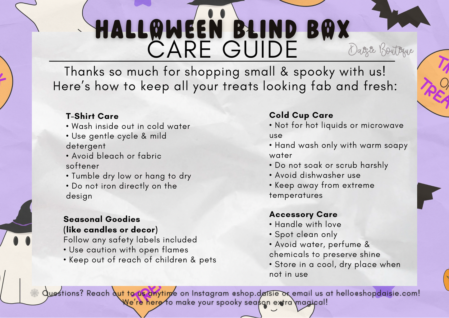 Daisie Boutique Cutie Halloween Box Bundle – 4+ Girly & Glittery Surprises Inside Grab Bag