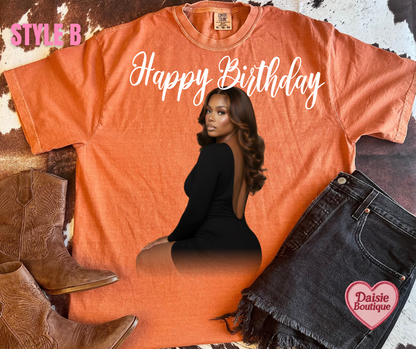 CUSTOM Happy Birthday Graphic T-Shirt Daisie Boutique