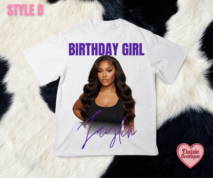 CUSTOM Happy Birthday Graphic T-Shirt Daisie Boutique