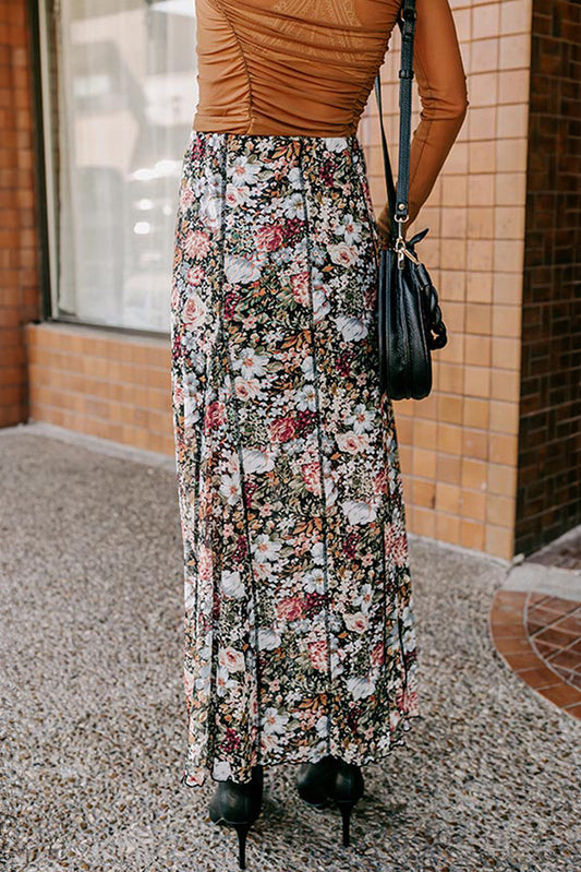 Floral Print High Waist Maxi Skirt Daisie Boutique
