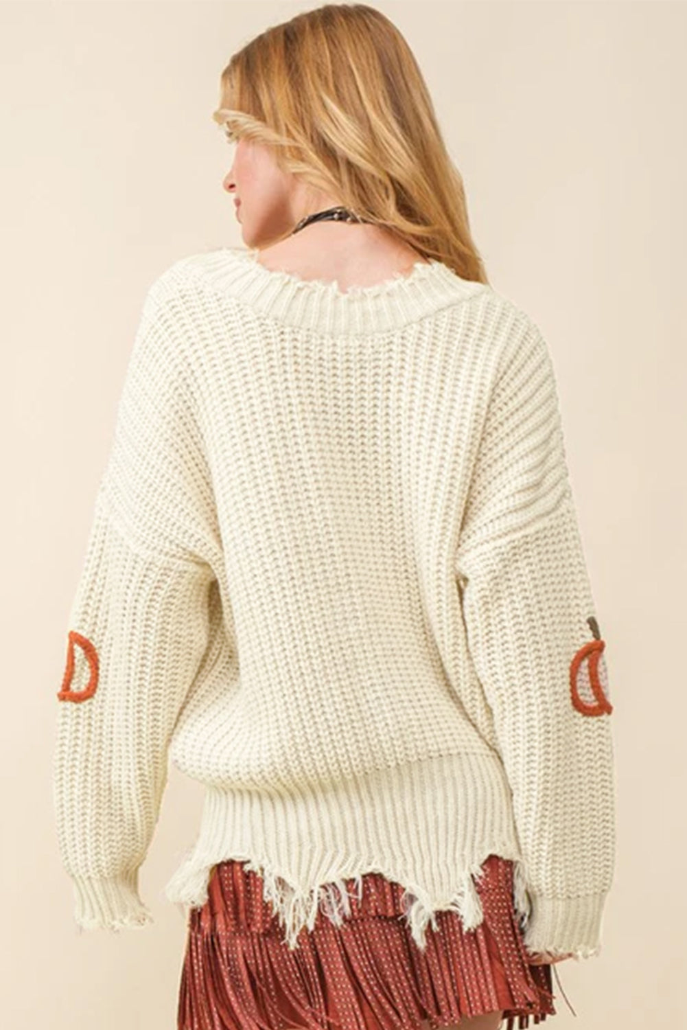 Cable Knit Pumpkin Loose Sweater Daisie Boutique
