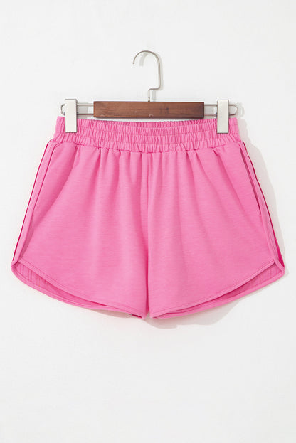 Color Block Stripes Elastic High Waist Active Shorts Daisie Boutique