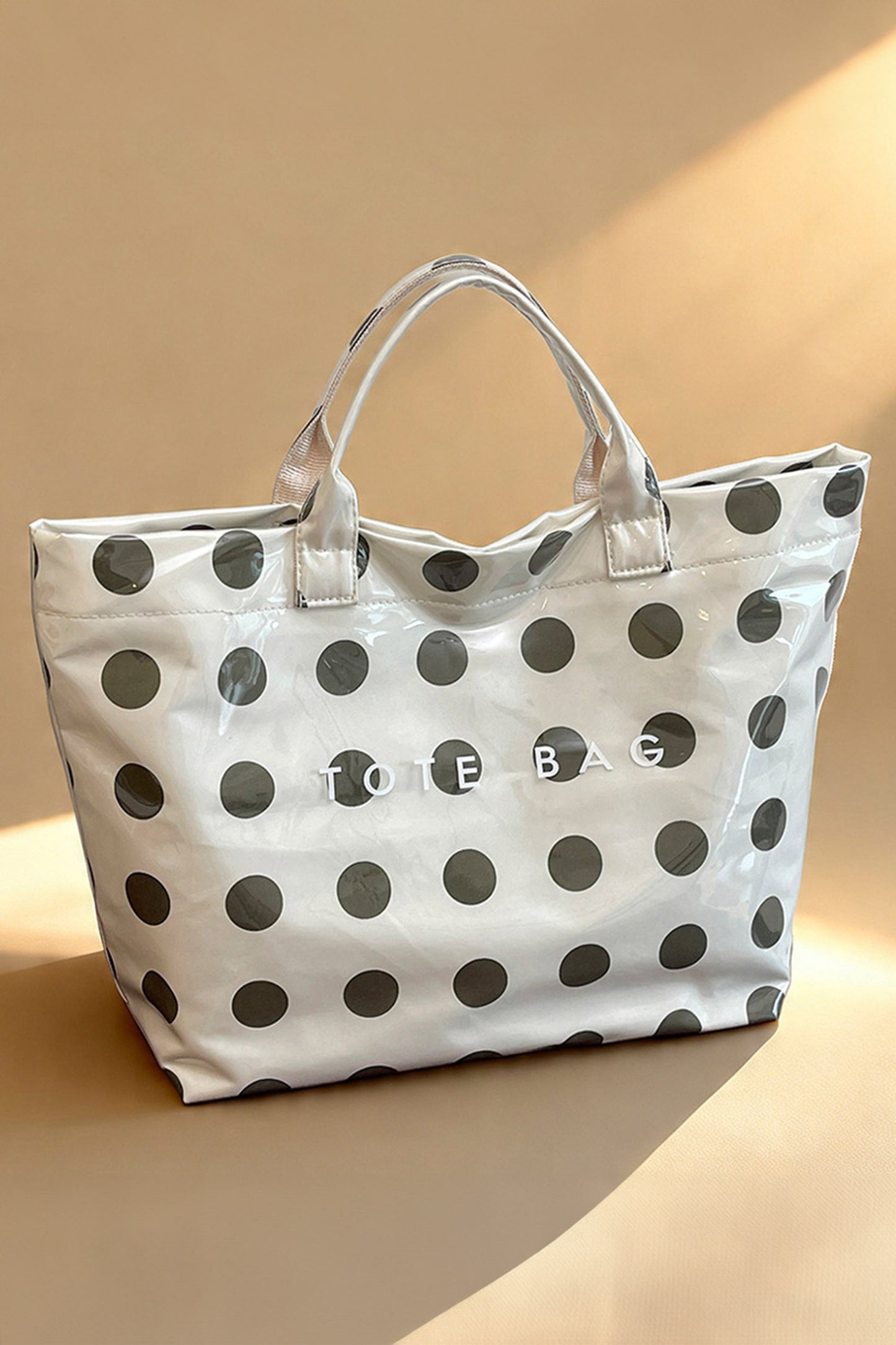 Polka Dot Waterproof PVC Tote Bag